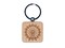 Vienna Giant Ferris Wheel Engraved Wood Square Keychain Tag Charm